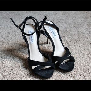 Steve Madden black suede ankle strap sandals